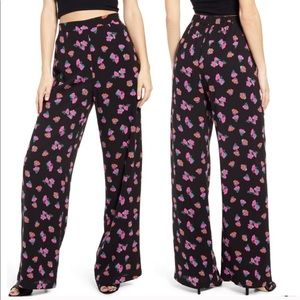 WAYF floral wide leg pants small NWT